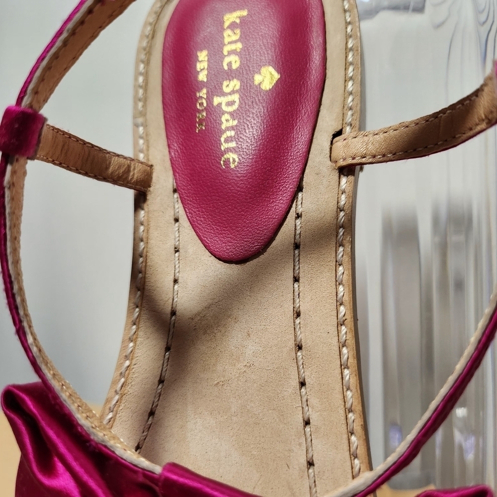 NWOB Kate Spade Pink Satin Bow Coquette Sandals US 9.5 - Picture 4 of 8